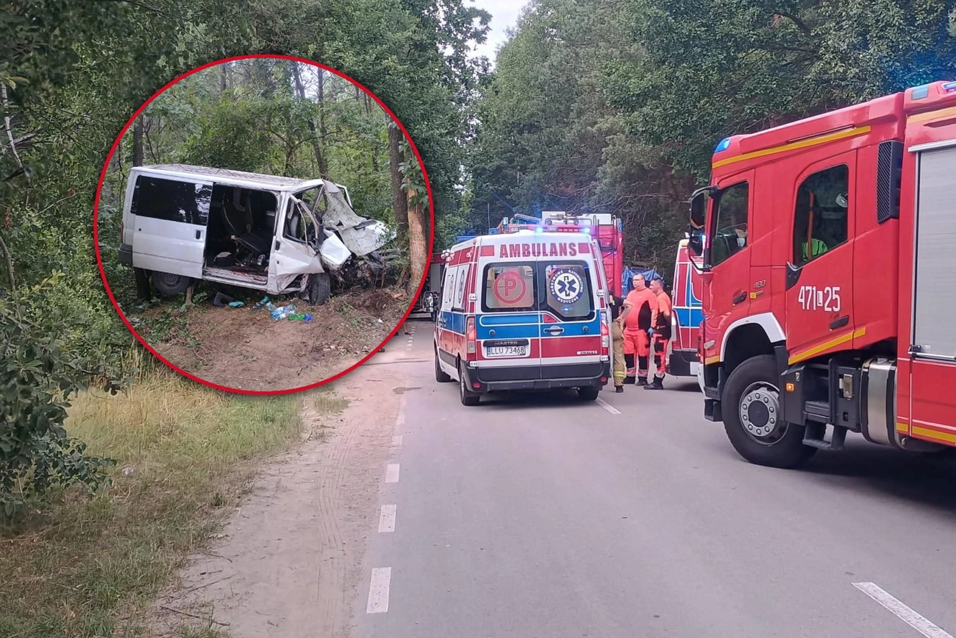Dramat na drodze Bus rozbił się na drzewie. Wielu poszkodowanych