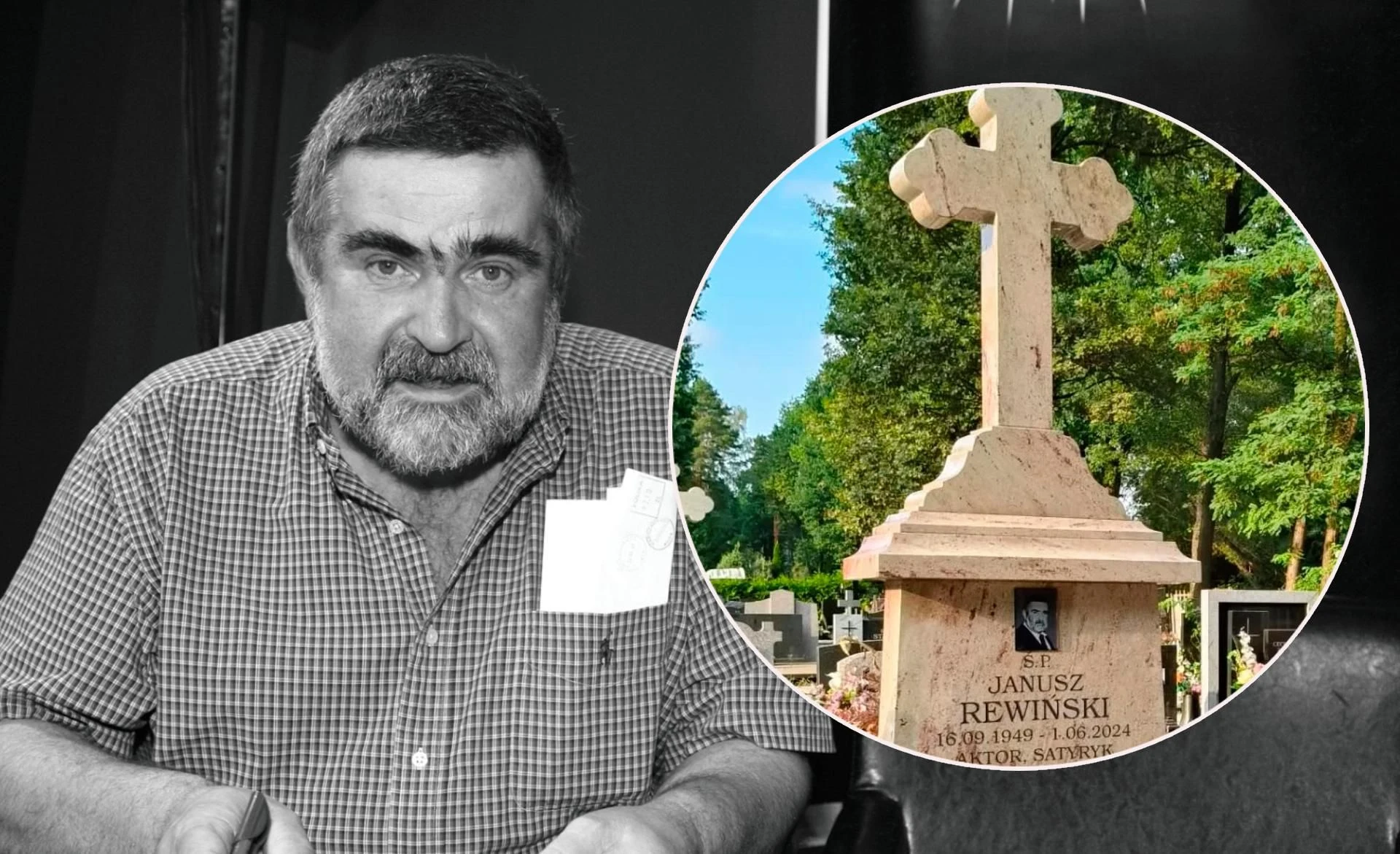 Zobaczcie ten szczegół! To już rok od śmierci Rewińskiego. Detal na imponującym nagrobku zwraca uwagę