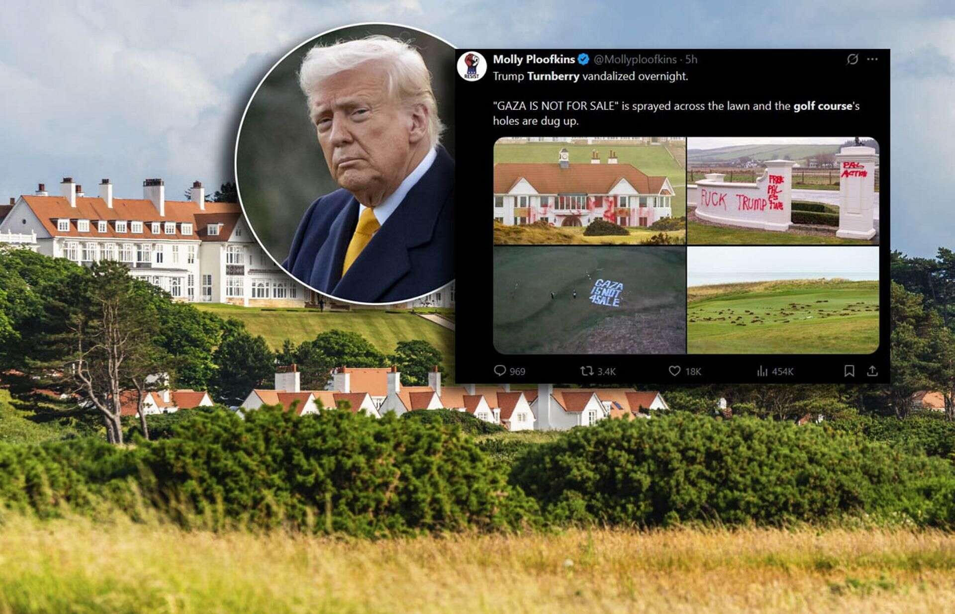 Kłopoty prezydenta USA Pole golfowe Trumpa zniszczone! Nie zgadniesz, kto to zrobił