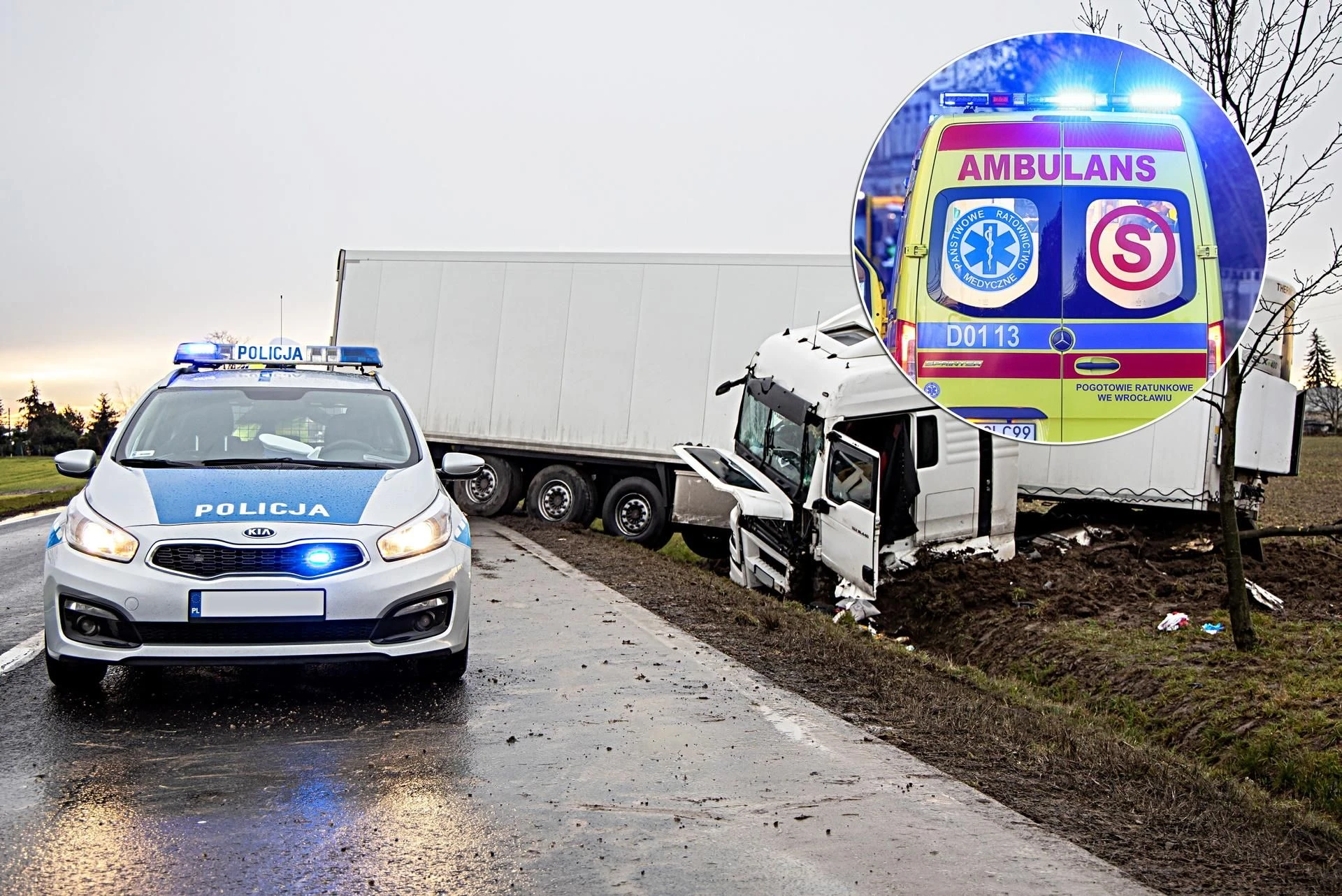 Tragedia na drodze Potężne zderzenie dwóch tirów! Jeden z kierowców nie żyje. Nocny wypadek na S8