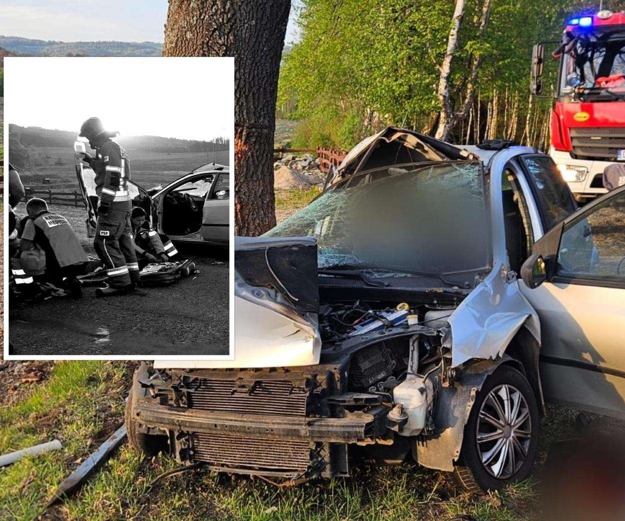 Koszmar na drodze Na prostej zjechał z drogi i uderzył w drzewo. 47-latek zmarł mimo reanimacji