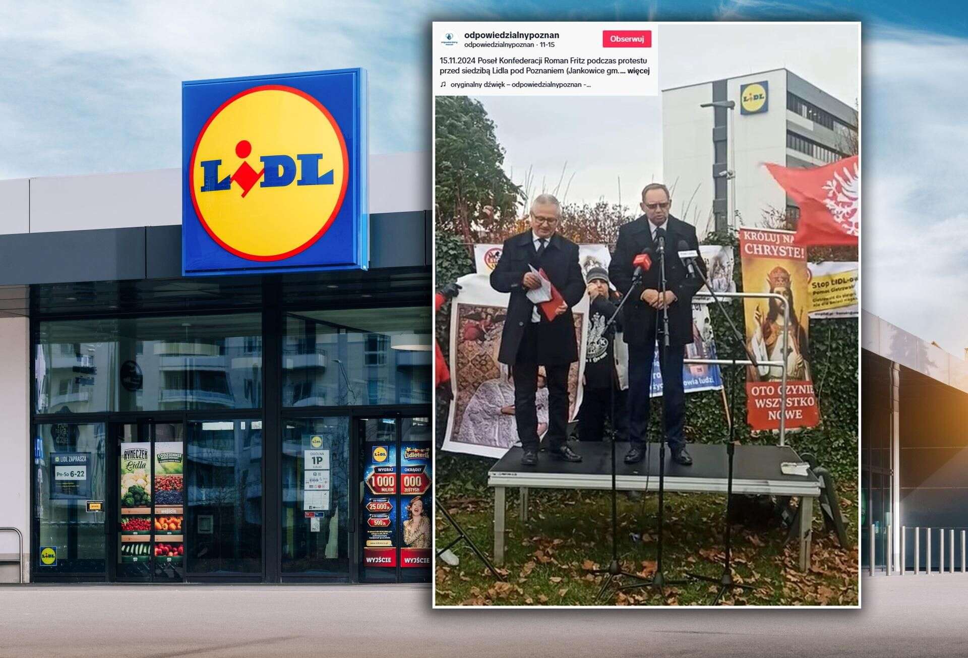 Konfederacja kontra Lidl Będą protesty przed sklepami Lidla. Znana sieć opublikowała oświadczenie