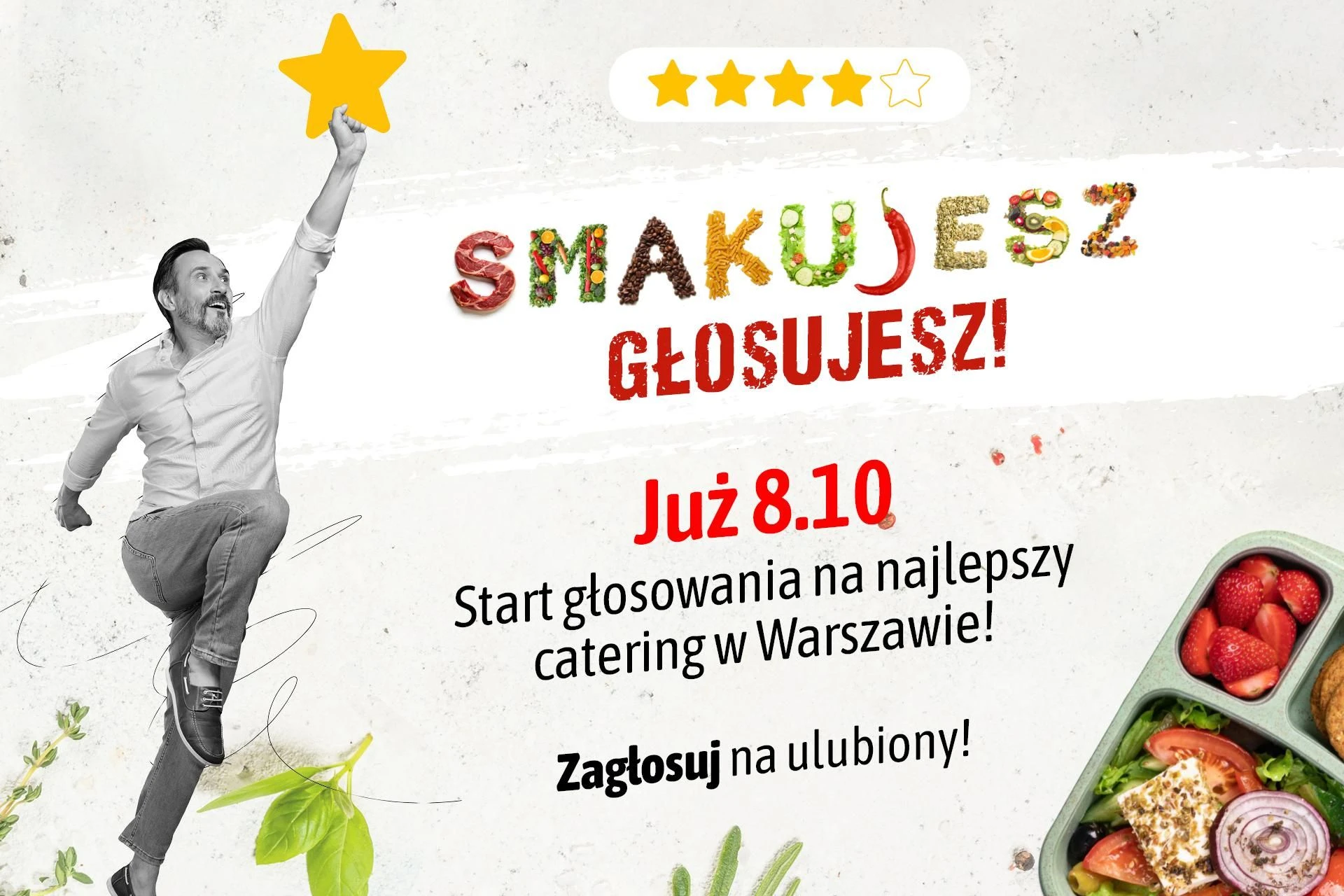 od 8 października „Smakujesz – głosujesz”! Wybierz najlepszy catering w Warszawie. Głosowanie wkrótce startuje