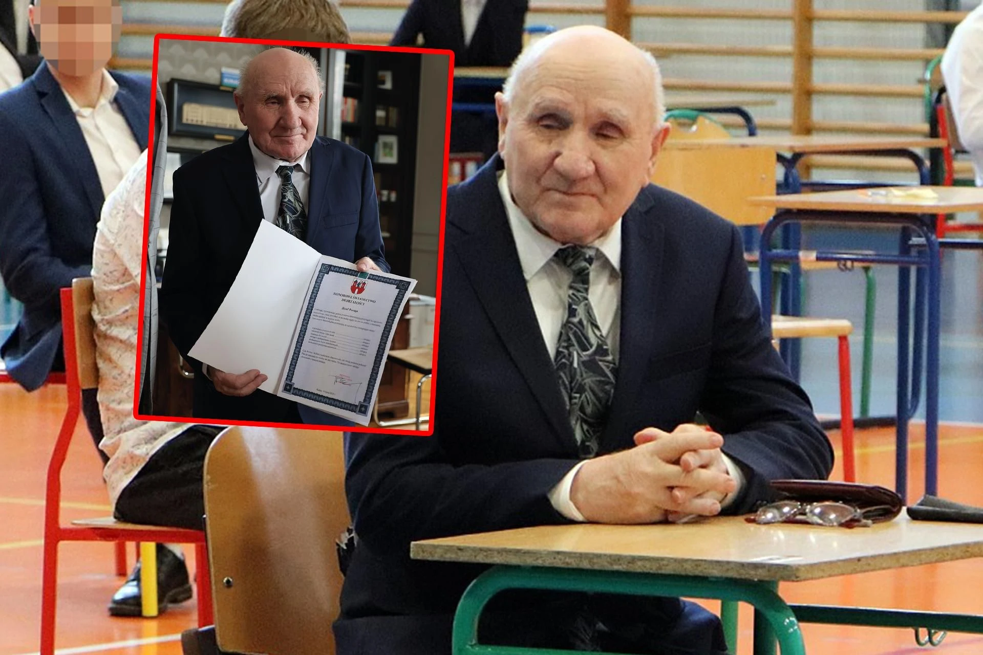 To najstarszy maturzysta Pan Józef nie zdał matury, ale i tak otrzymał świadectwo! Wielkie wyróżnienie dla am…
