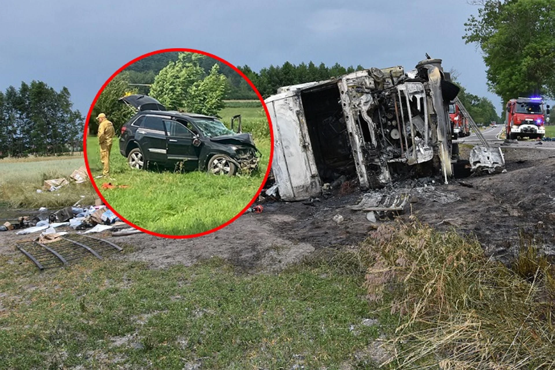 Wzorowa postawa! Strażak ryzykował życiem, by ratować kierowcę z płonącego TIR-a