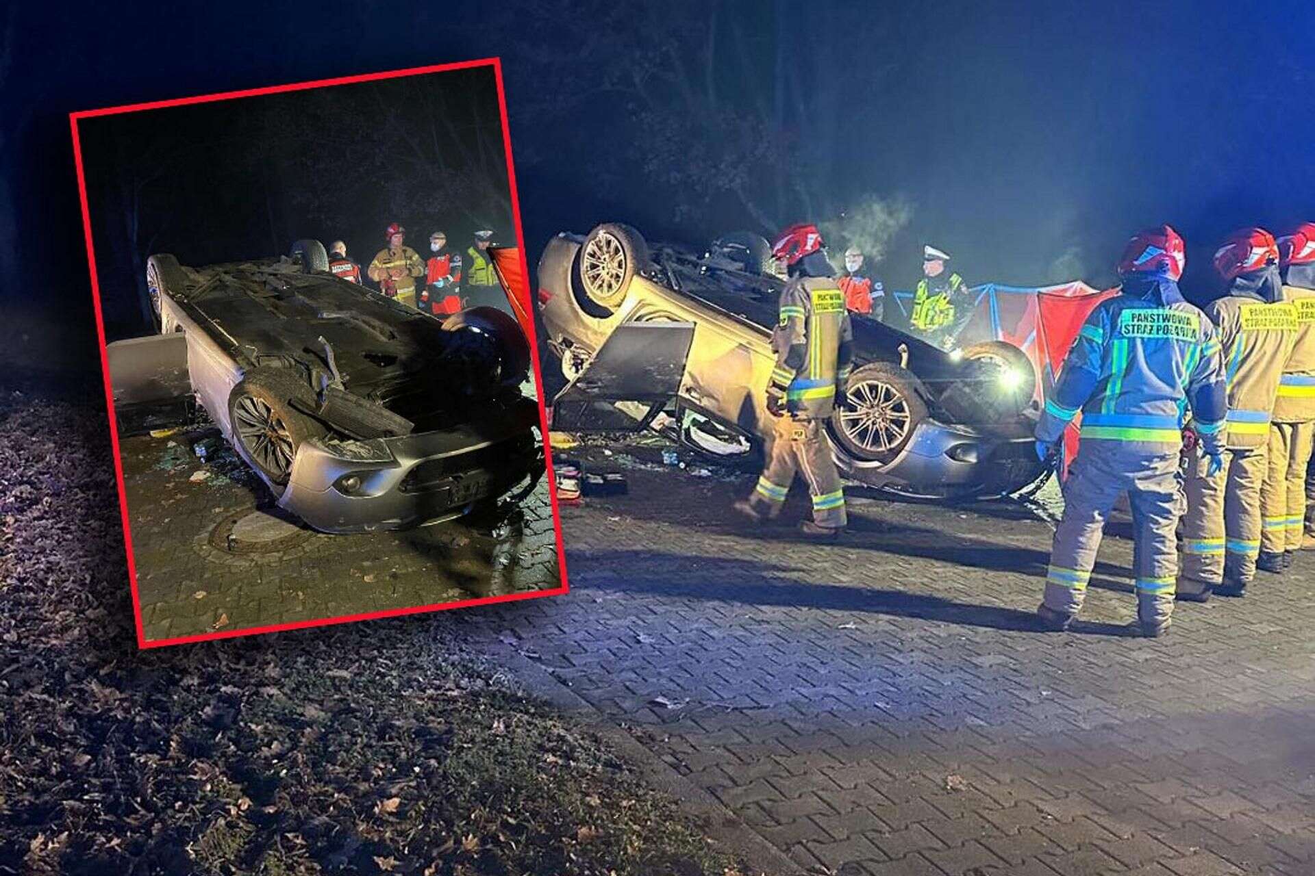 Dwie osoby przeżyły BMW dachowało, 23-latek nie żyje! Makabra w 2. dzień świąt. Śmiertelny wypadek w Kęd…