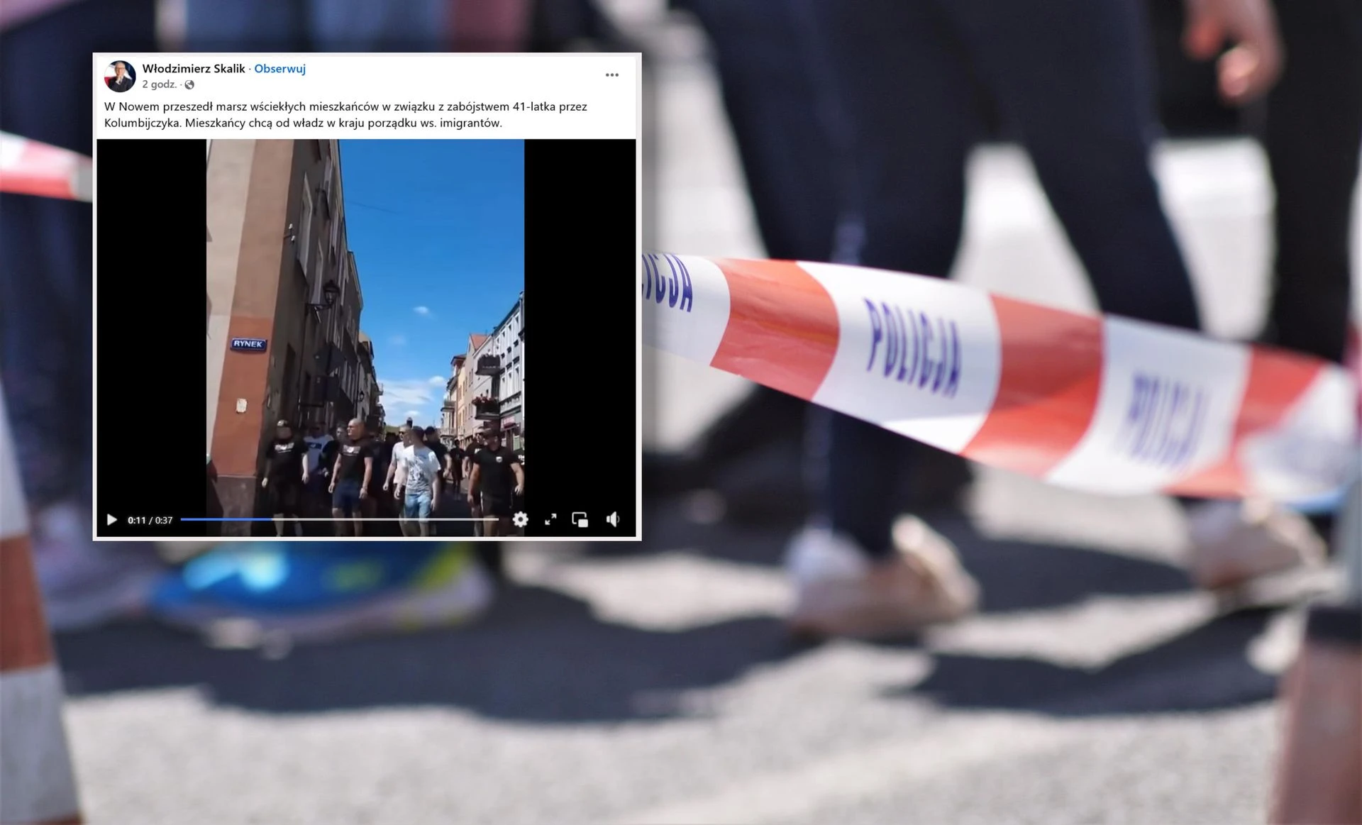 kolumbijczyk zabił 41-latka Wściekły tłum przeszedł przez Nowe! „Wynocha z Polski” - skandowali mieszkańcy