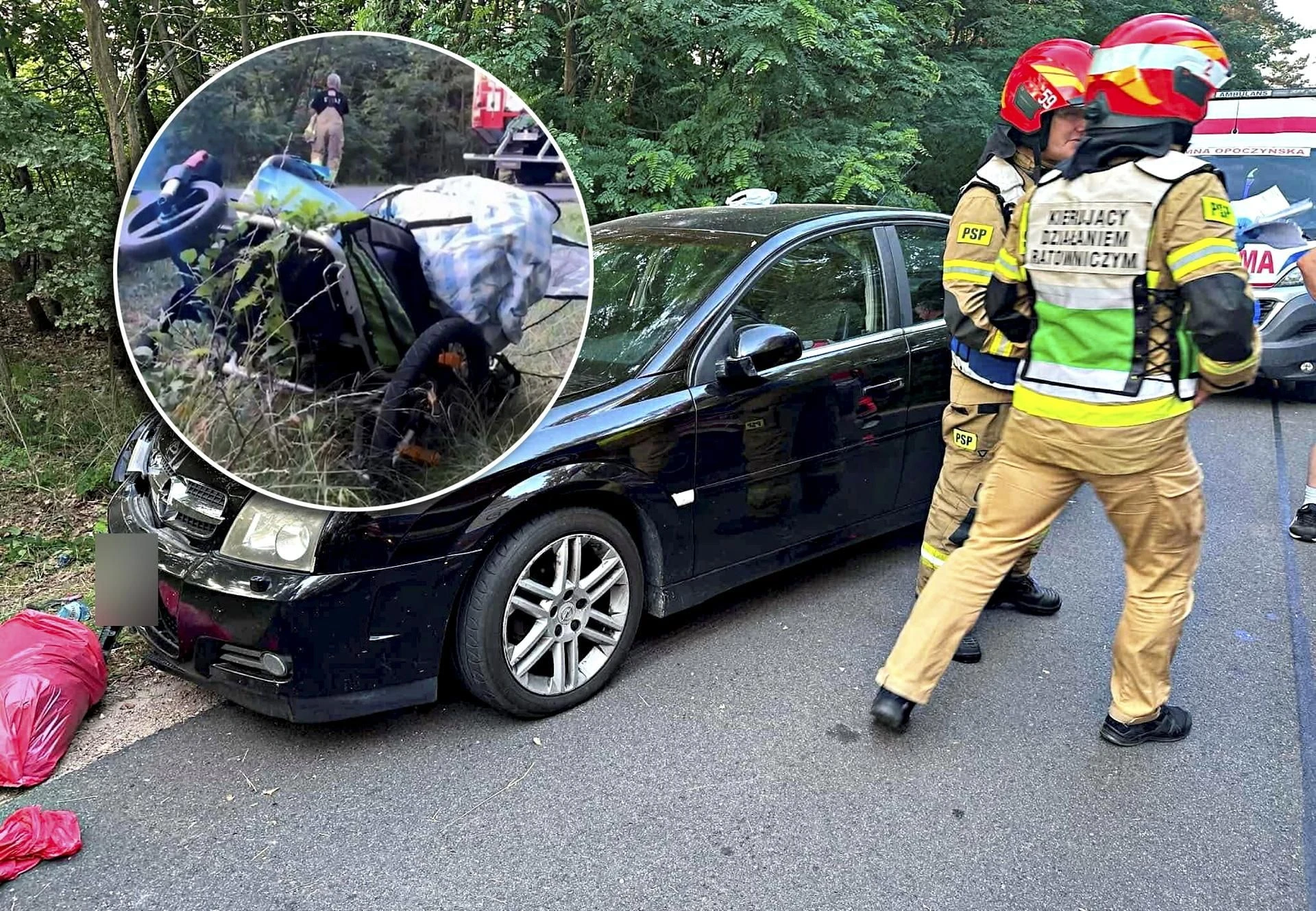 Tragedia w Grobli Nietrzeźwy kierowca wjechał w pielgrzymów. Straszny widok! Tak wyglądał dziecięcy wózek po uderzeniu opla