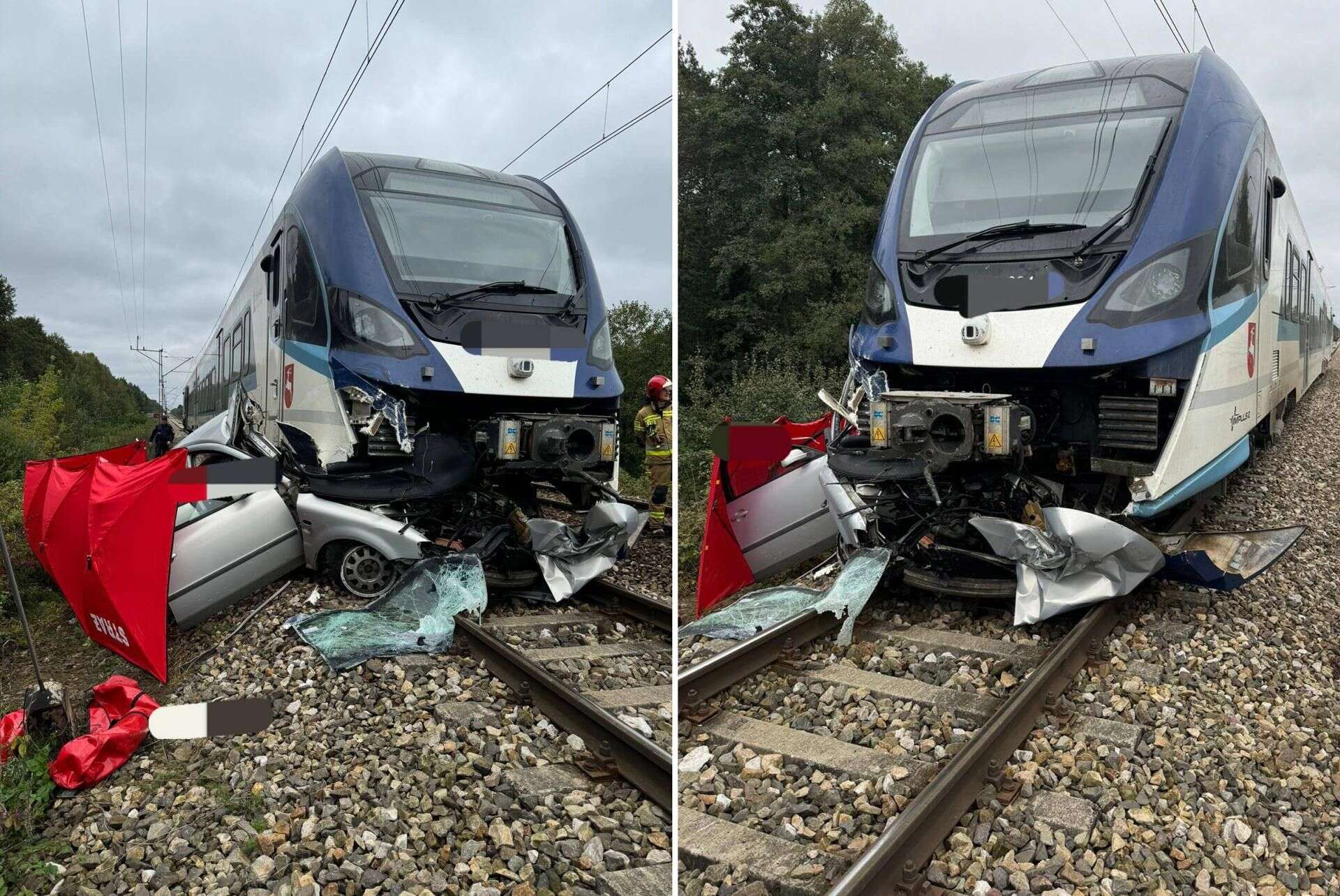 Tragedia na przejeździe Wjechała prosto pod pociąg! Samochód całkiem zmiażdżony