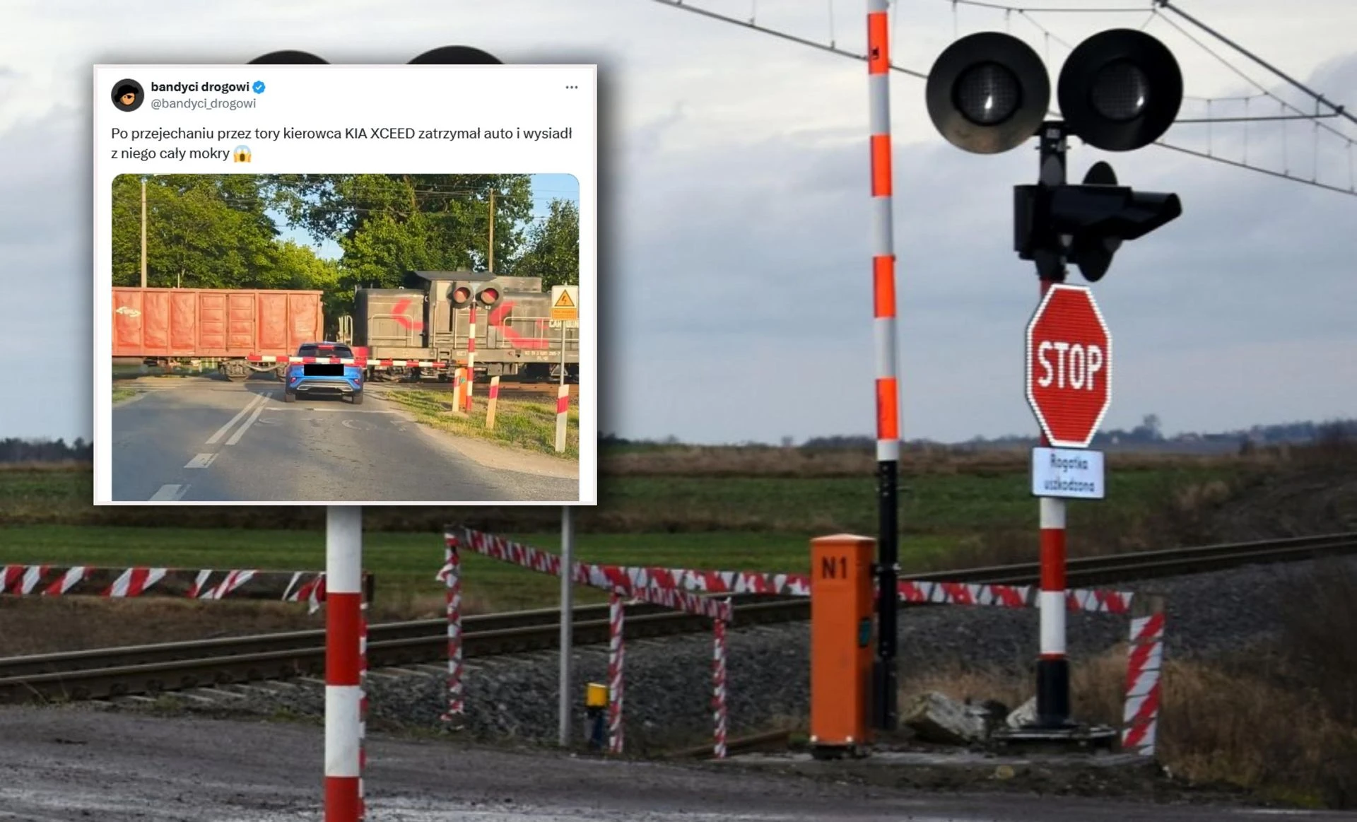 WIDEO O krok od tragedii na przejeździe w Ryńsku! Wszystko widać na nagraniu. Mrozi krew w…