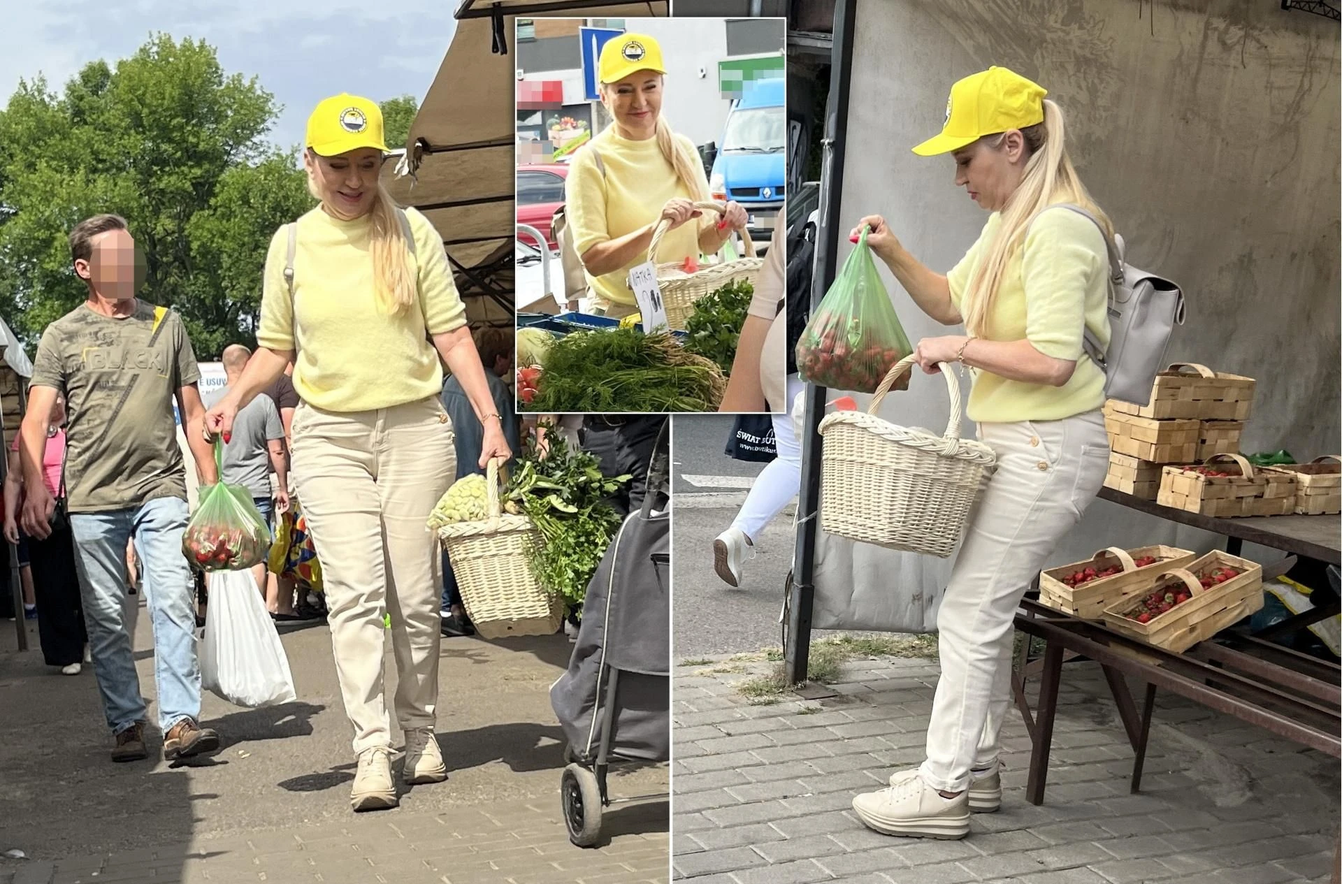 Marta Wcisło na zakupach Europosłanka buszowała na bazarku i pogubiła truskawki: 