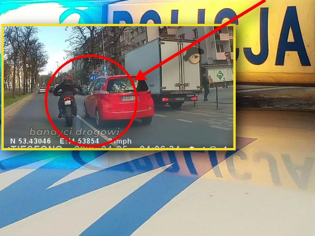 Zwrot akcji Motocyklista okładał pięściami samochód. Poszukiwany jest... właściciel toyoty