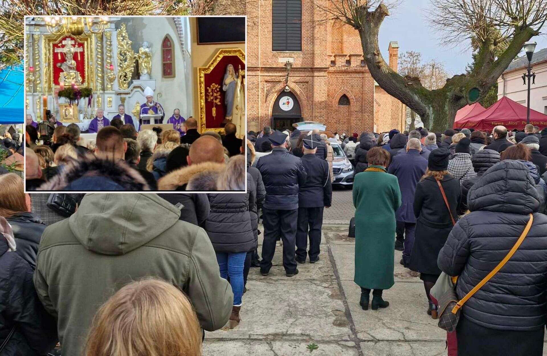 pożeganie pełne łez Tłumy żegnały młodego burmistrza i jego ojca. 