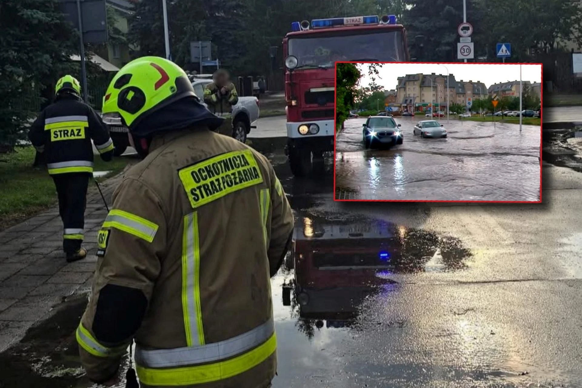 Nawałnica sparaliżowała miasta Suwałki pod wodą! Ulice jak jeziora, strażacy w akcji