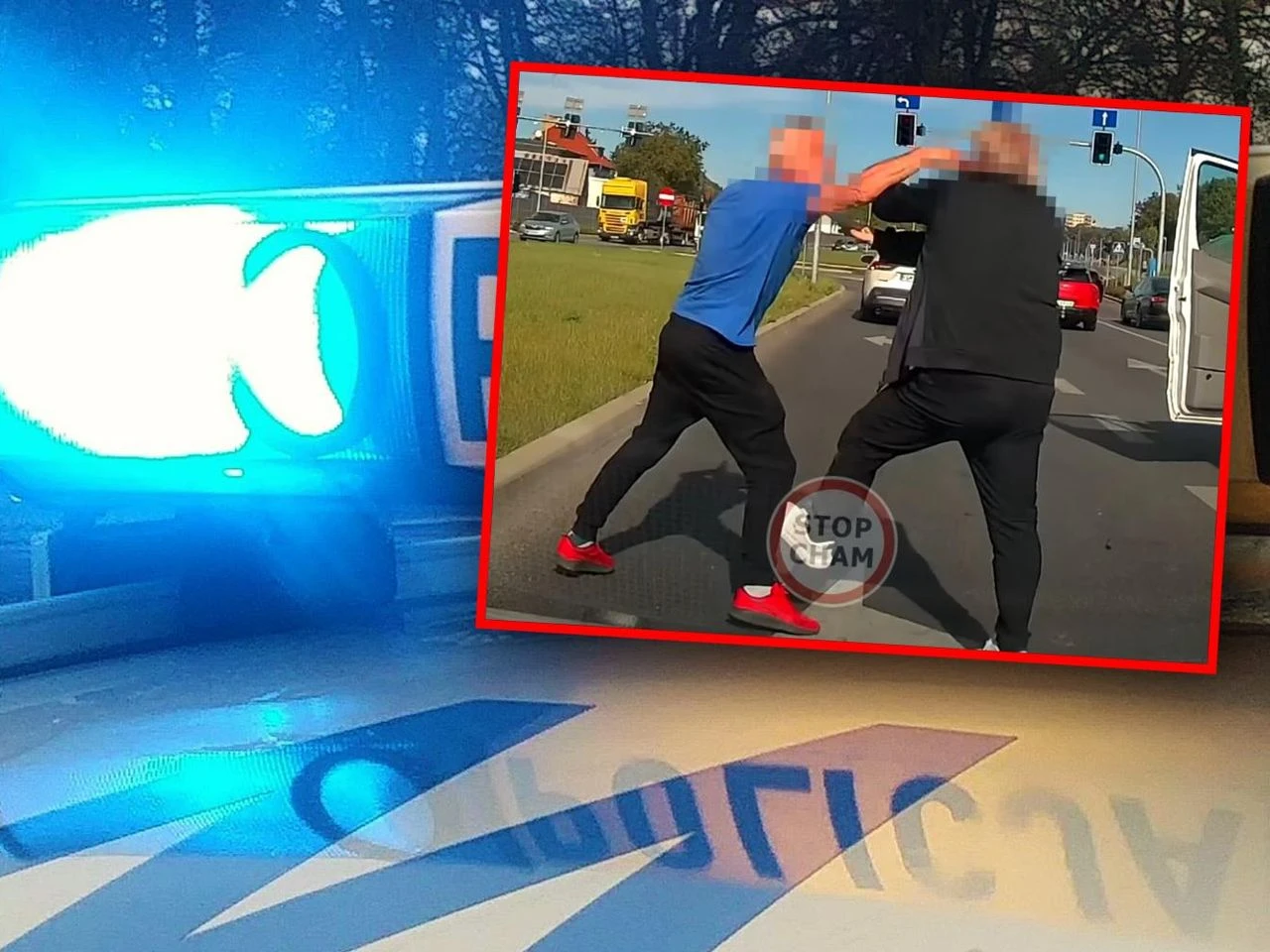 Co tam się działo?! Rzucili się na siebie na środku drogi. Film trafił do sieci i rozbawił internautów, a policja nie miała litości