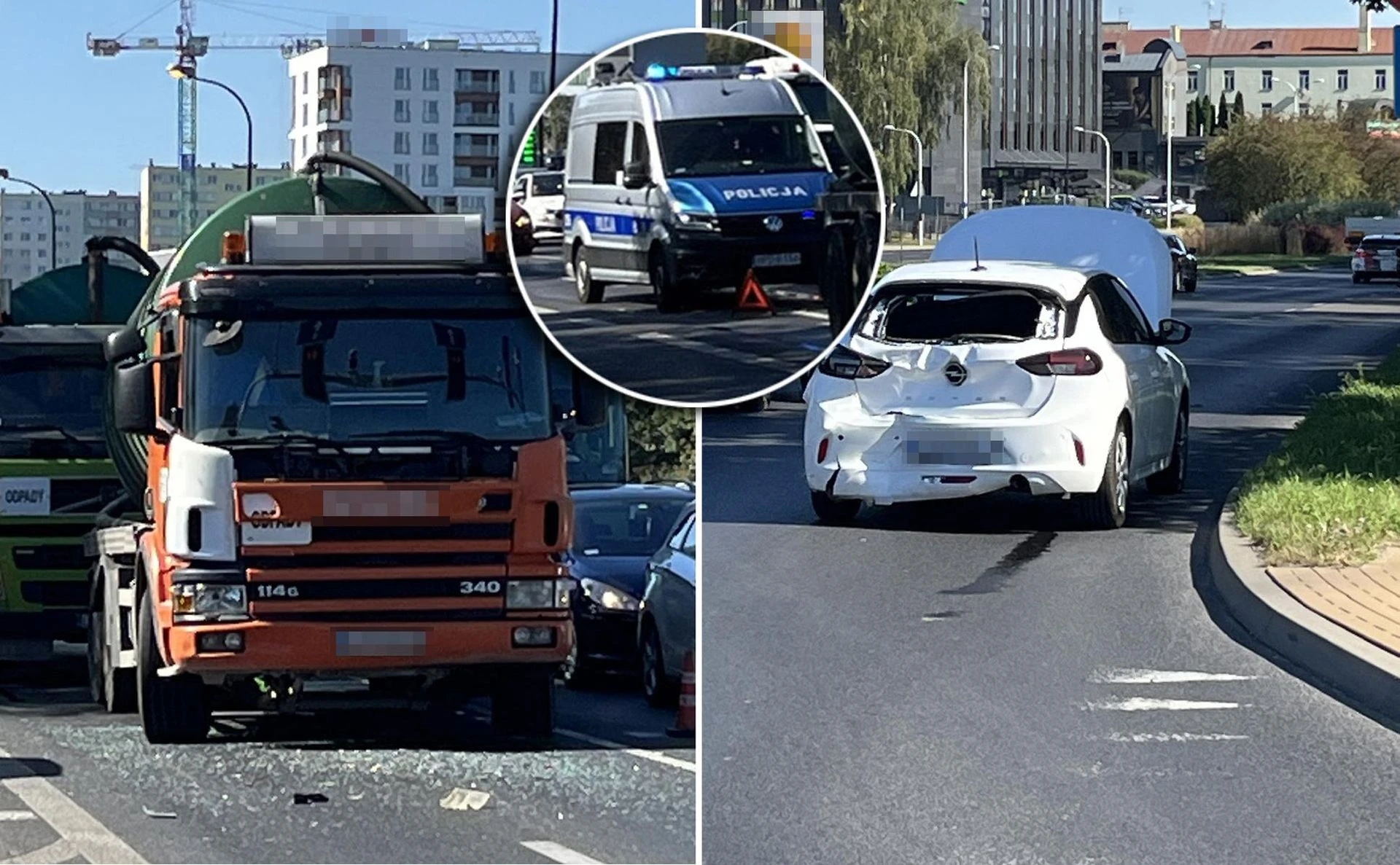 Zapach nie do zniesienia Wypadek z udziałem szambiarki. Smród rozniósł się po centrum