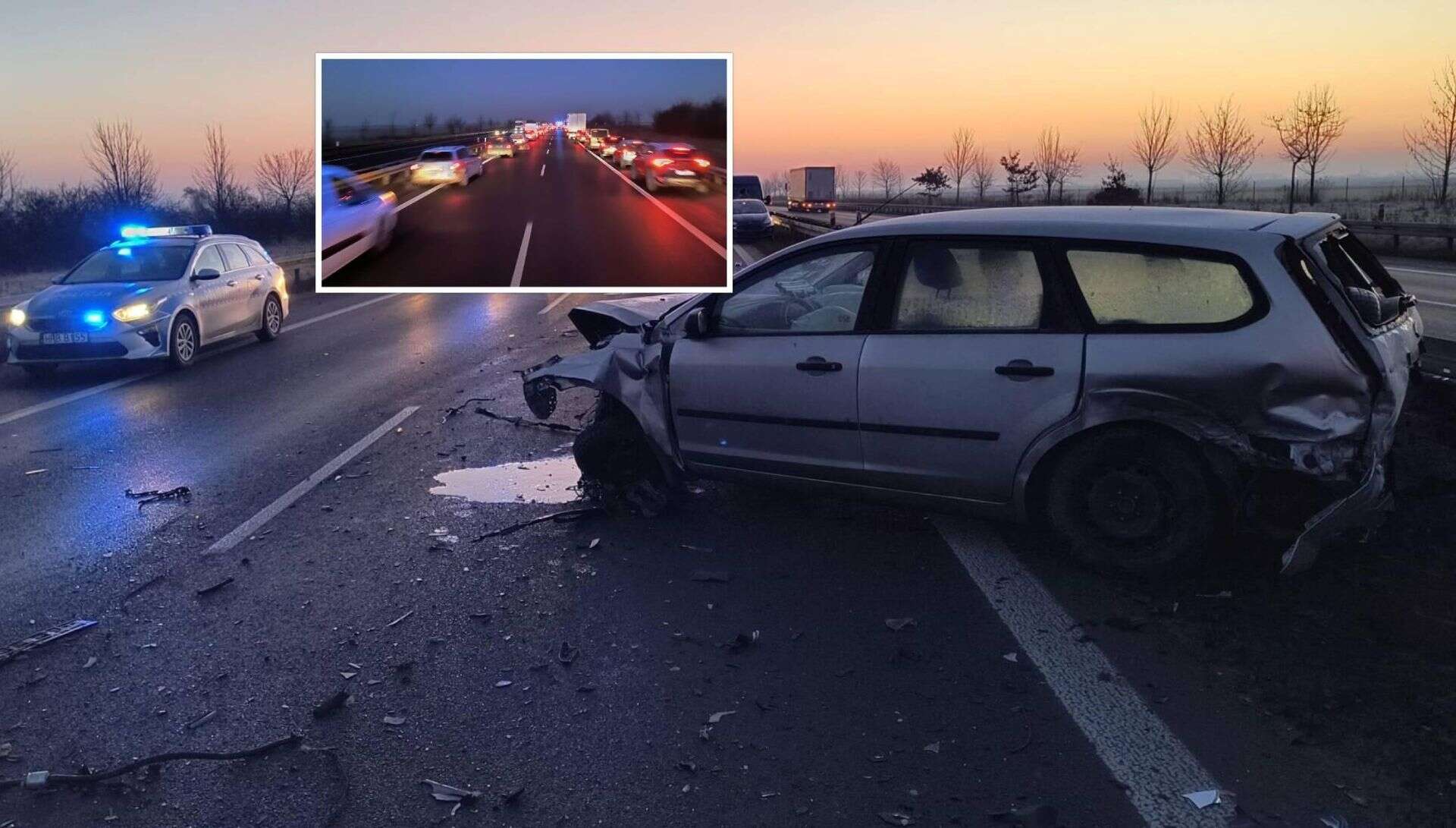 Potężne utrudnienia Karambol na S8 pod Oleśnicą. Zderzyło się sześć samochodów, dziecko poszkodowane