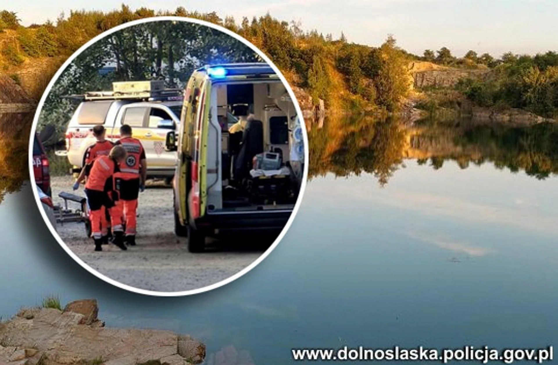 Śmiertelny wypadek 45-latek poślizgnął się i runął ze skarpy! Jego ciało wyłowiono ze zbiornika w kamieniołomie [ZDJĘCIA]