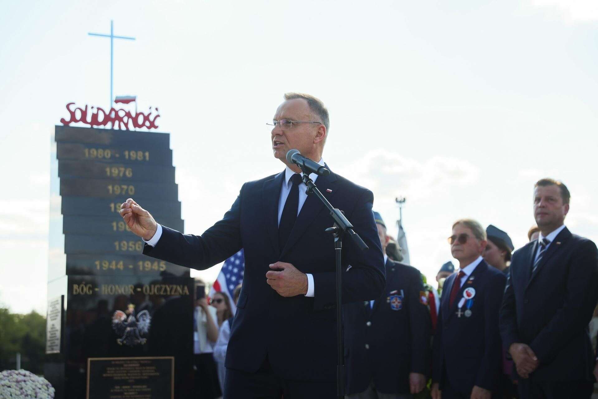 stany zjednoczone Andrzej Duda w USA. Odsłonił Pomnik Bohaterów Walki o Niepodległość po 1945 roku i S…