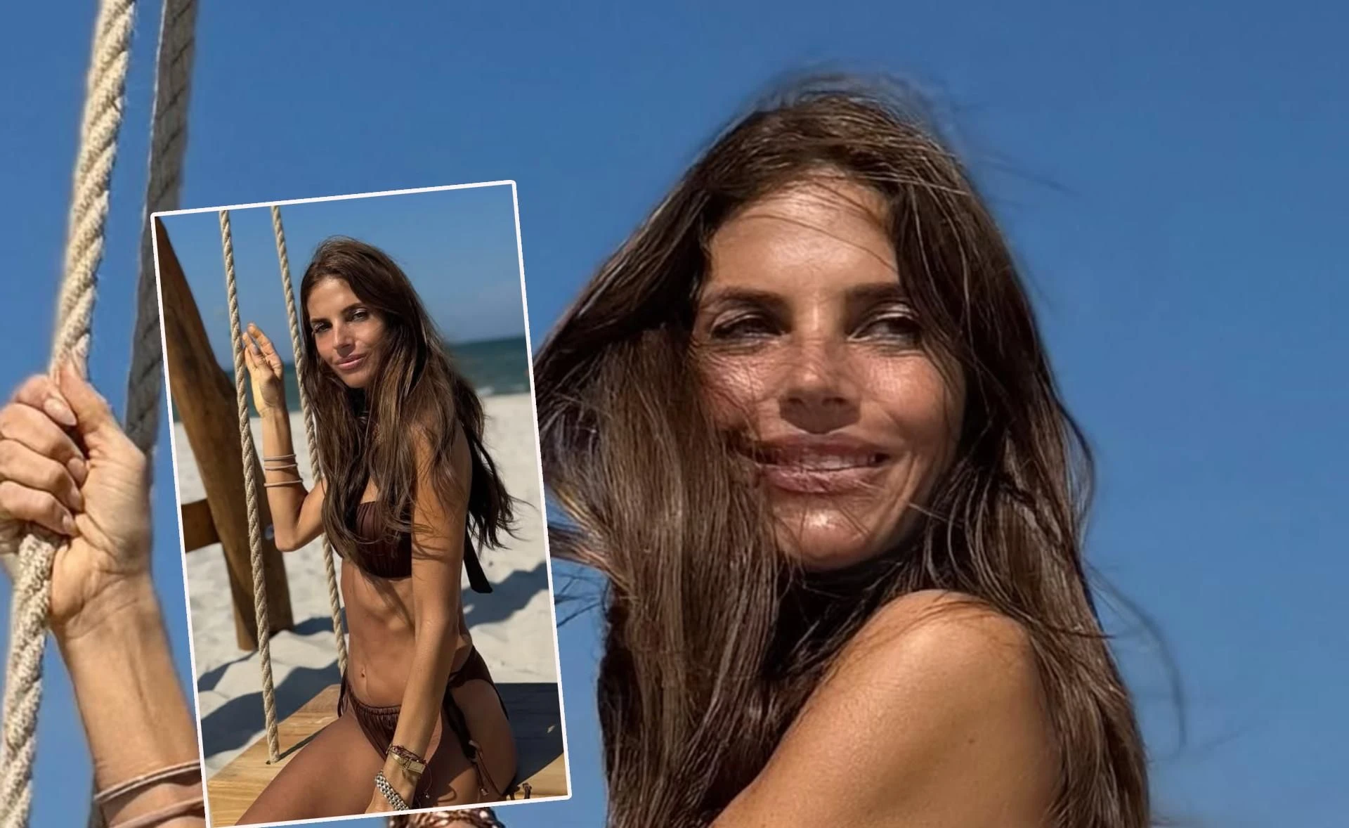 Ale szczuplutka! Spalona na mahoń Rosati pręży się w bikini. To na pewno polskie morze?!