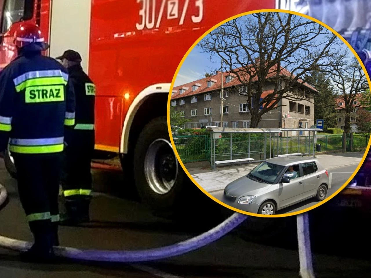 Strażacy w akcji Pożar w szkole przy ul. Hożej w Szczecinie. Palił się dach