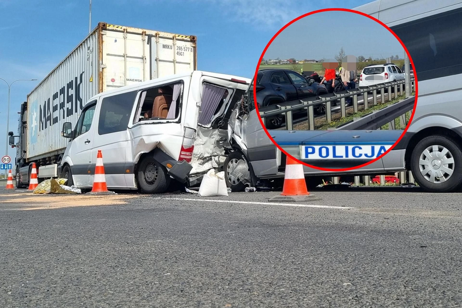 Zderzenie 3 pojazdów! 9 osób zabrały karetki. Koszmar na A1. Tak doszło do wypadku pod Starogardem Gdańskim