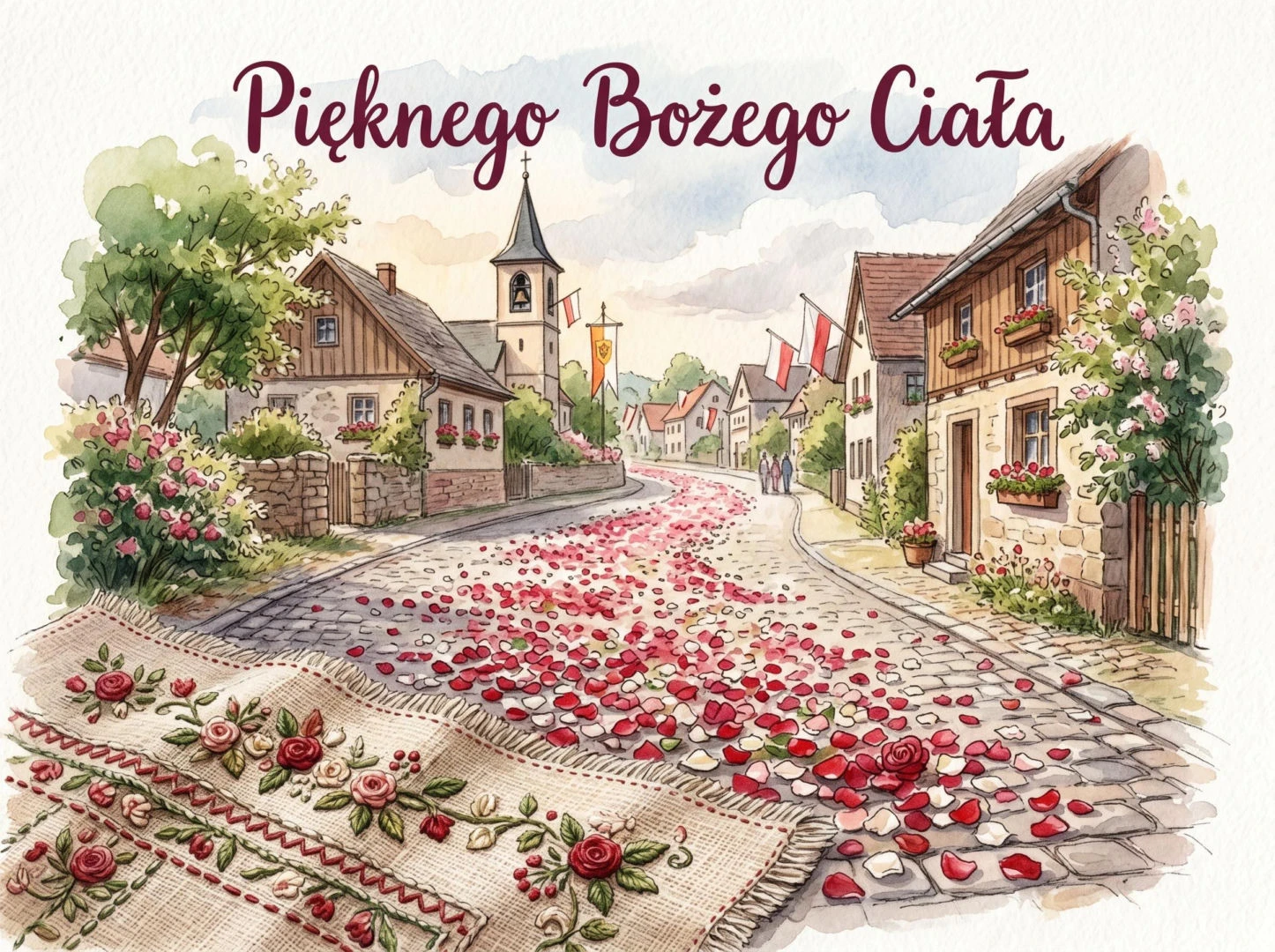 Gotowe kartki na Boże Ciało 2026 z życzeniami