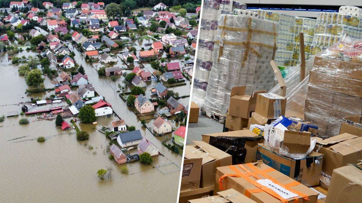 Zapakowali busa po dach, dary nie dotarły do powodzian. 