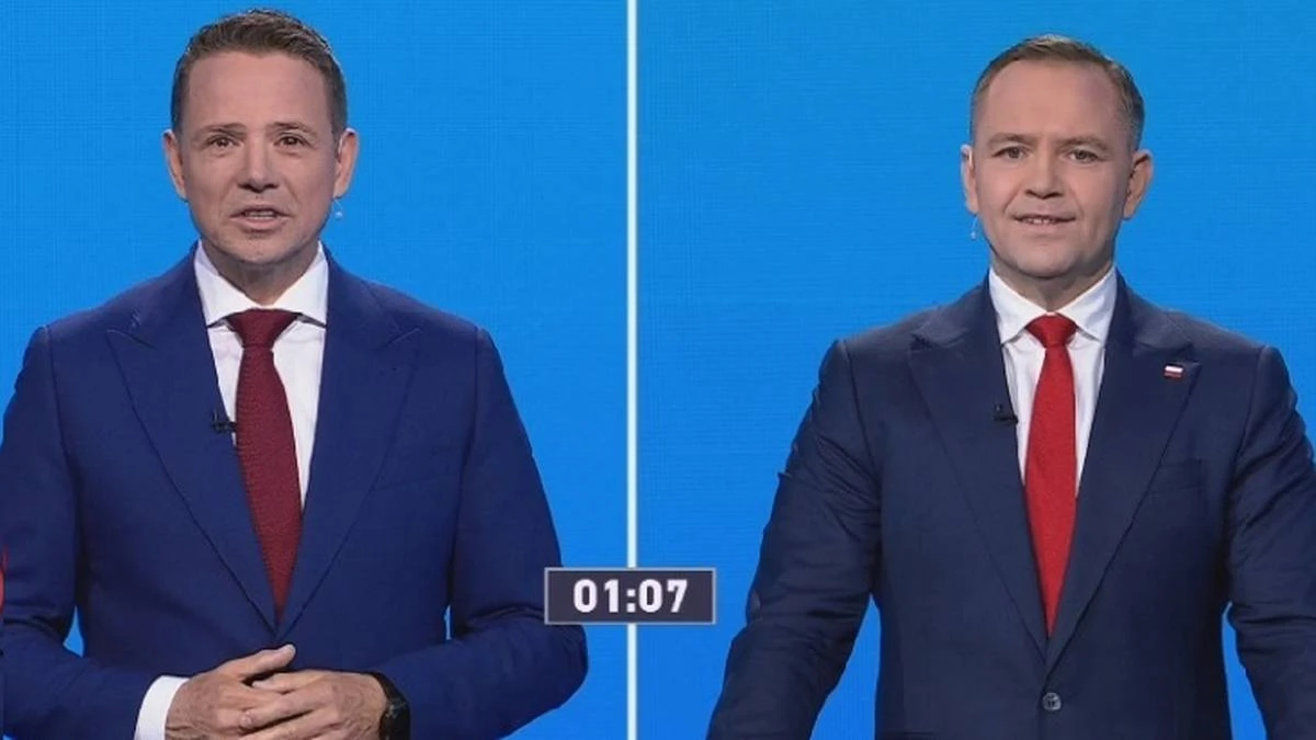 Flaga na debacie. Pojawiła się u boku jednego z kandydatów