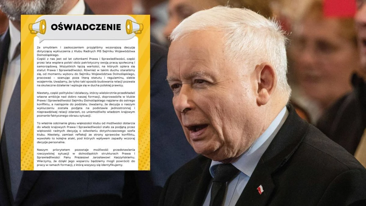 Trzęsienie ziemi w dolnośląskim PiS. Wyrzuceni radni odpowiadają prezesowi