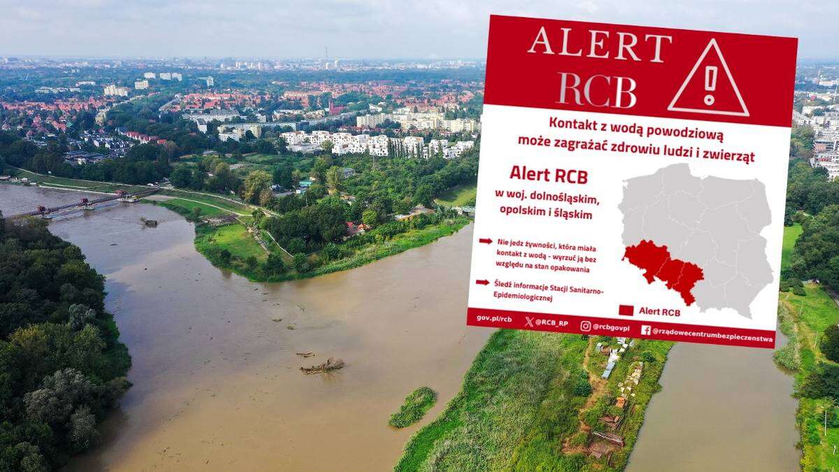 Komunikat RCB. Wskazano na kontakt z wodą powodziową