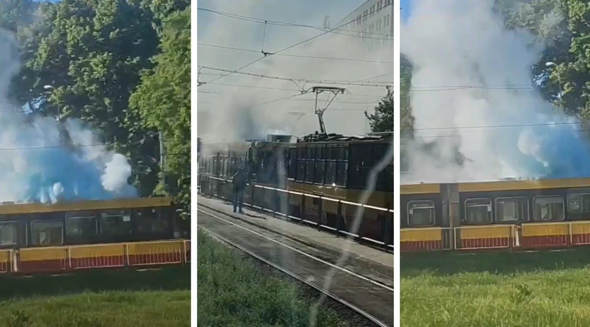 Groźne zdarzenie w stolicy. Tramwaj stanął w ogniu