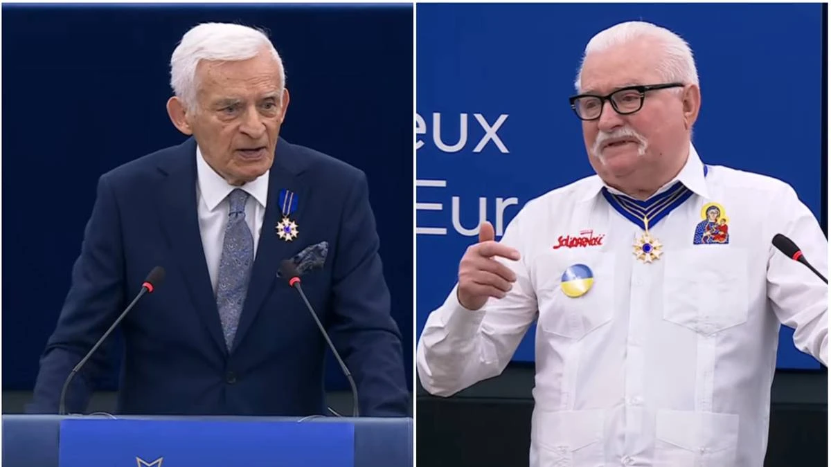 Historyczna ceremonia w Strasburgu. Wałęsa i Buzek odznaczeni