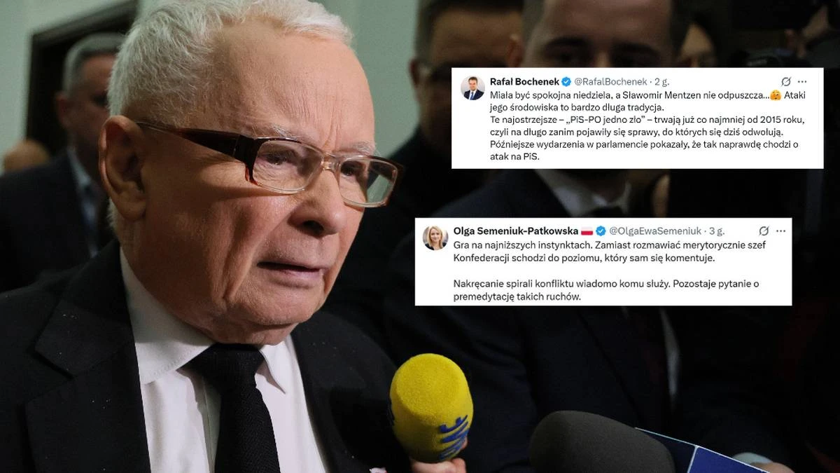 Burza po słowach Mentzena. Posłowie PiS stają w obronie Kaczyńskiego