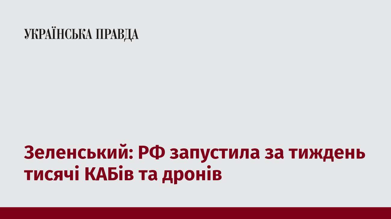 Зеленський: РФ запустила за тиждень тисячі КАБів та дронів