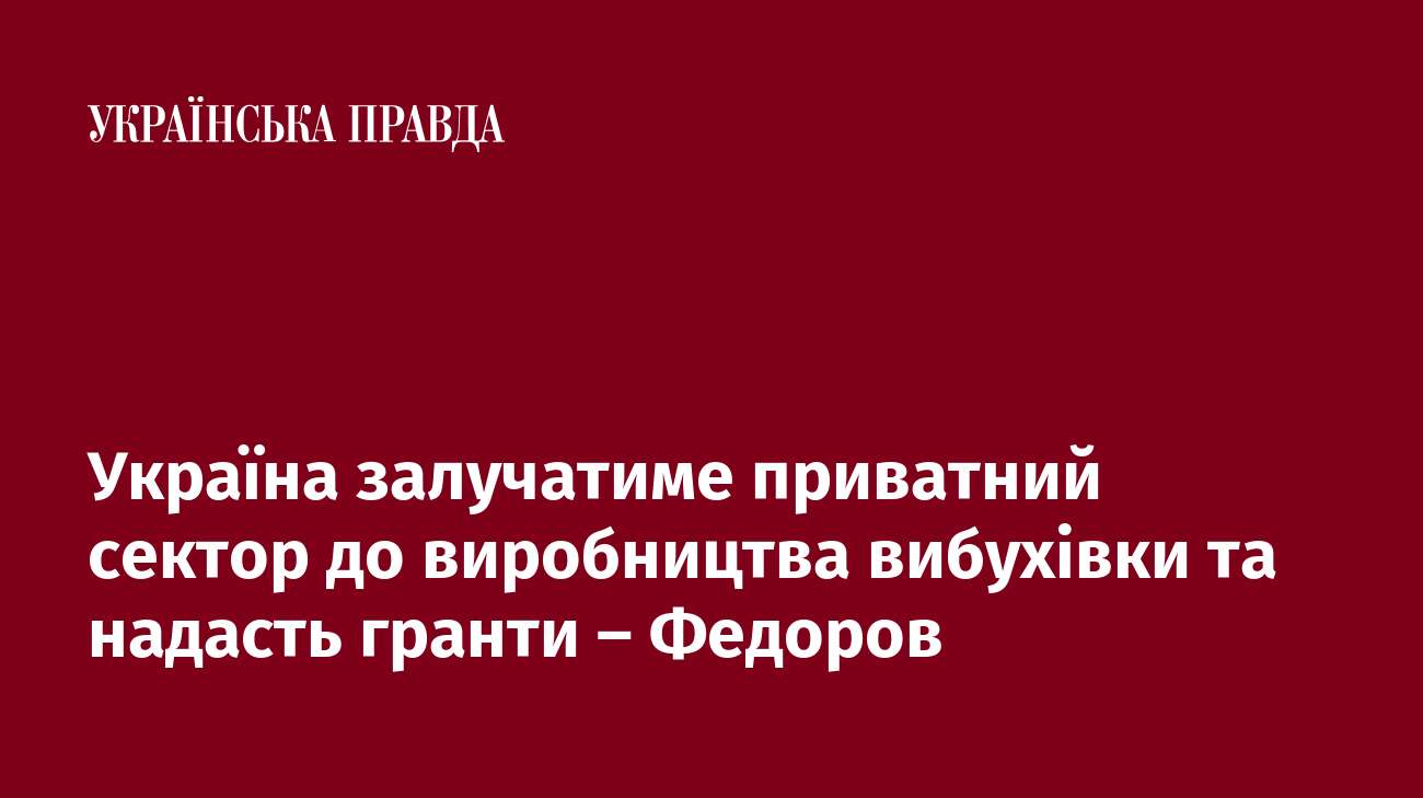 Україна залучатиме приватний сектор до виробництва вибухівки та надасть гранти – Федоров