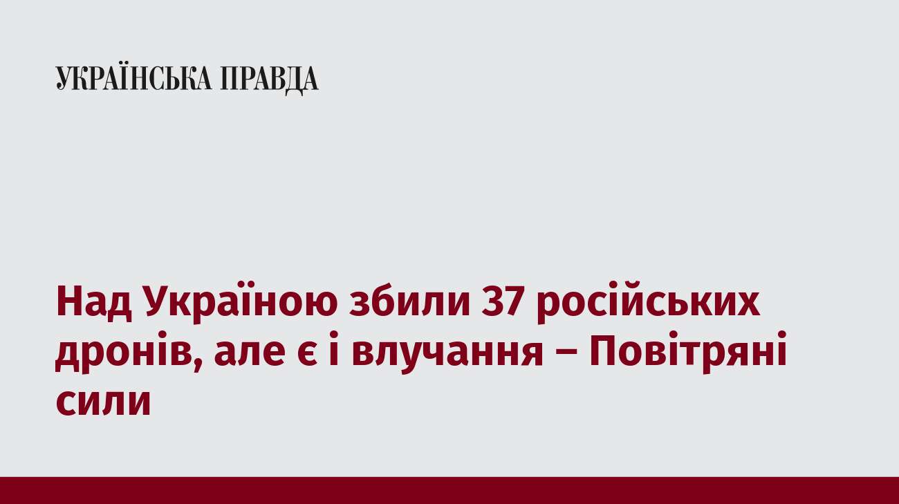 Над Україною збили 37 російських дронів, але є і влучання – Повітряні сили