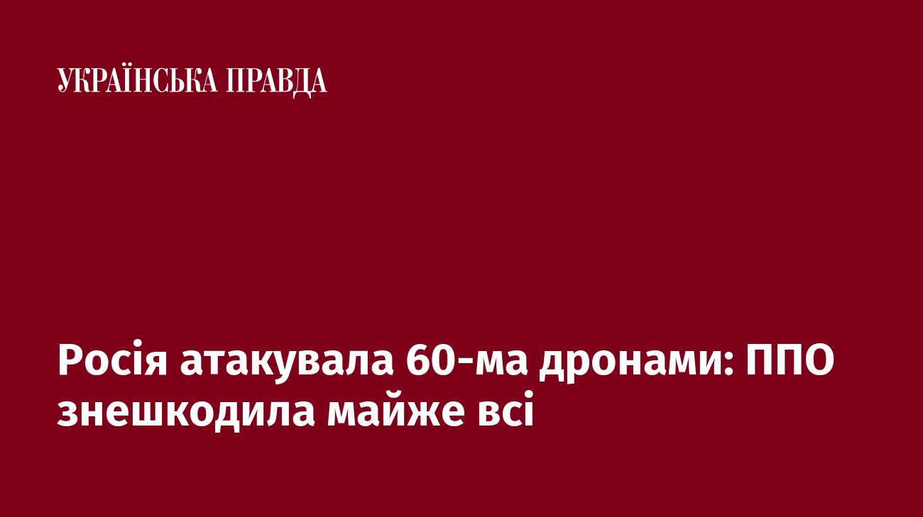 Росія атакувала 60-ма дронами: ППО знешкодила майже всі