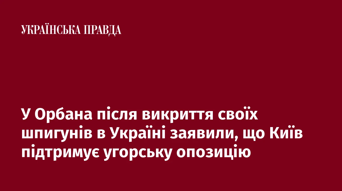 У Орбана після викриття своїх шпигунів в Україні заявили, що Київ підтримує угорську опозицію