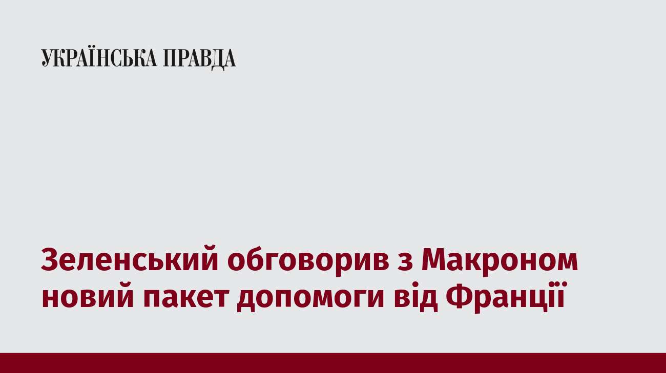 Зеленський обговорив з Макроном новий пакет допомоги від Франції