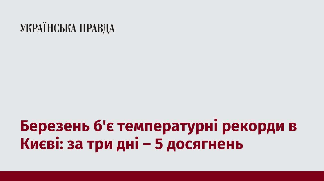 Березень б'є температурні рекорди в Києві: за три дні – 5 досягнень