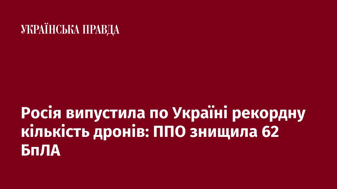 Росія випустила по Україні рекордну кількість дронів: ППО знищила 62 БпЛА