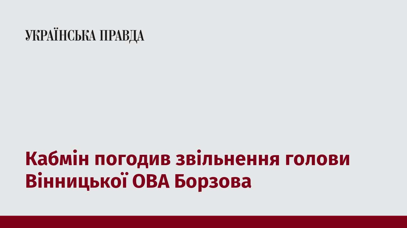 Кабмін погодив звільнення голови Вінницької ОВА Борзова 