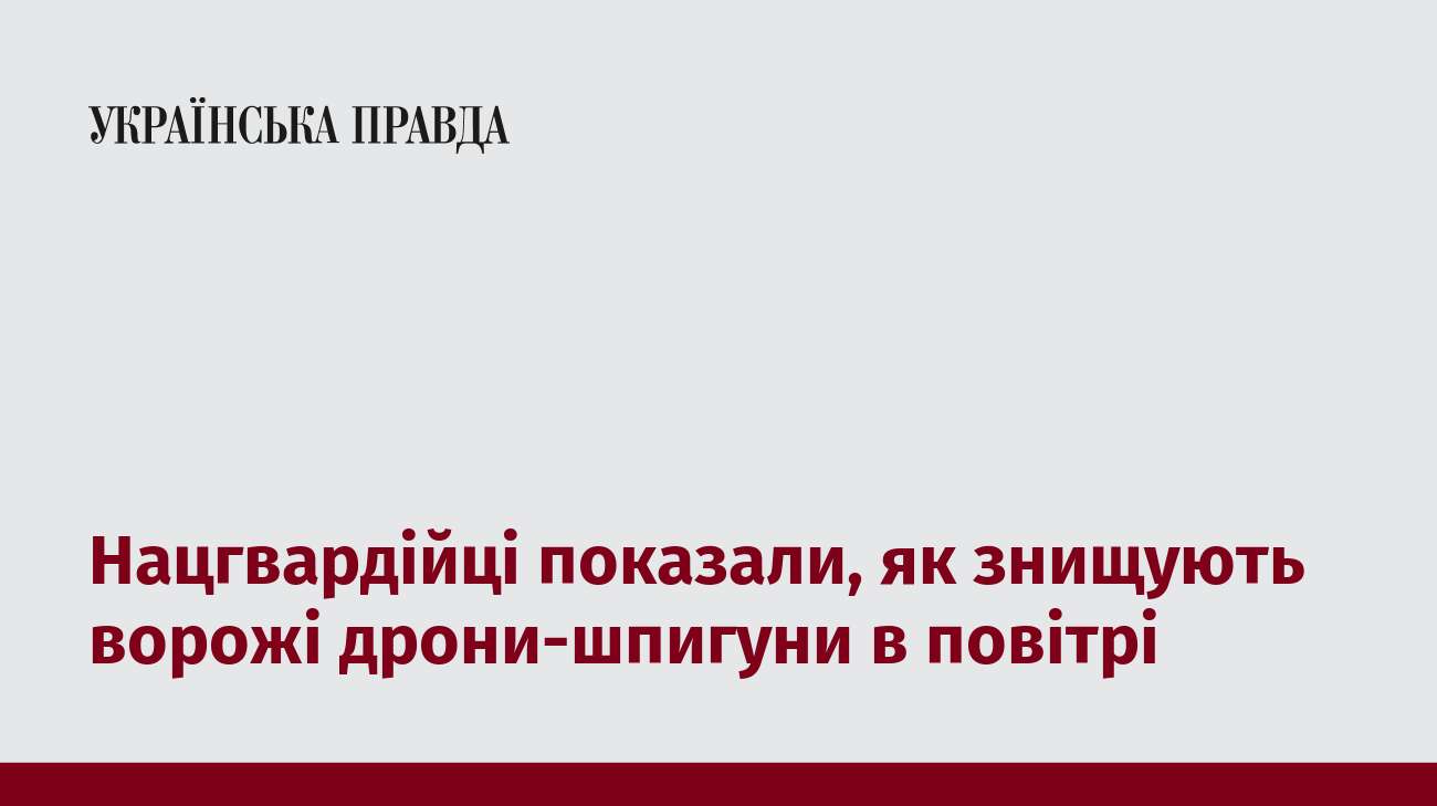 Нацгвардійці показали, як знищують ворожі дрони-шпигуни в повітрі