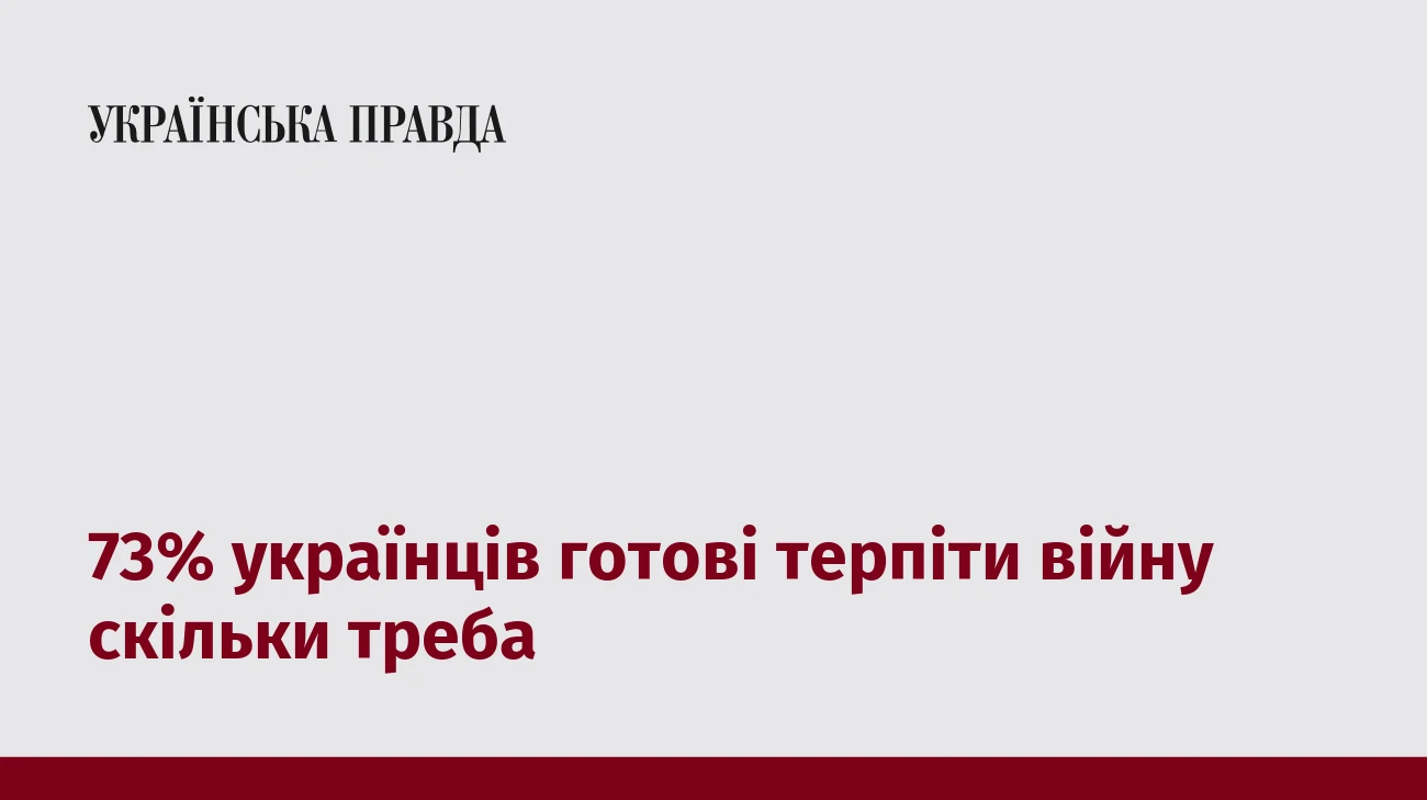 73% українців готові терпіти війну скільки треба