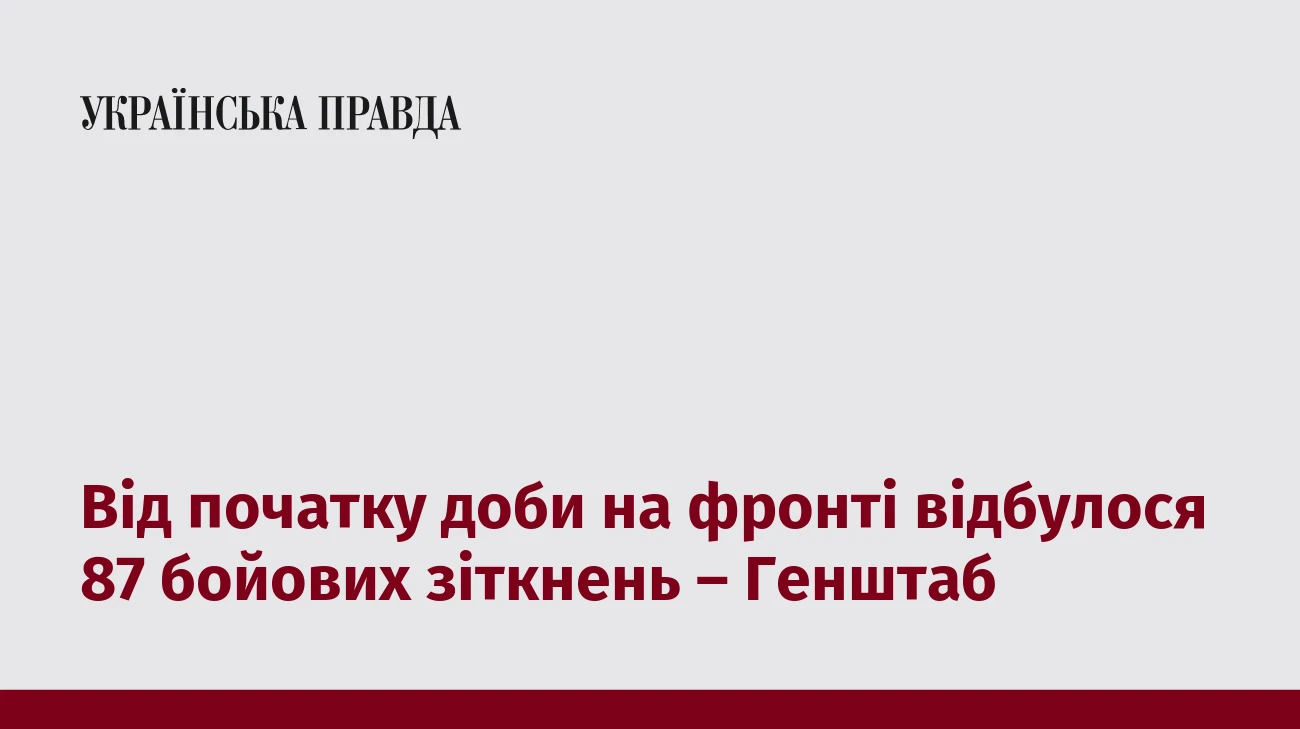 Від початку доби на фронті відбулося 87 бойових зіткнень – Генштаб