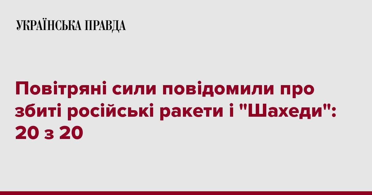 Повітряні сили повідомили про збиті російські ракети і 