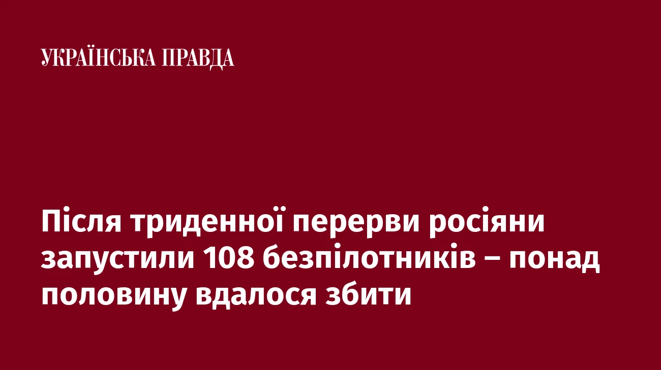 Після триденної перерви росіяни запустили 108 безпілотників – понад половину вдалося збити