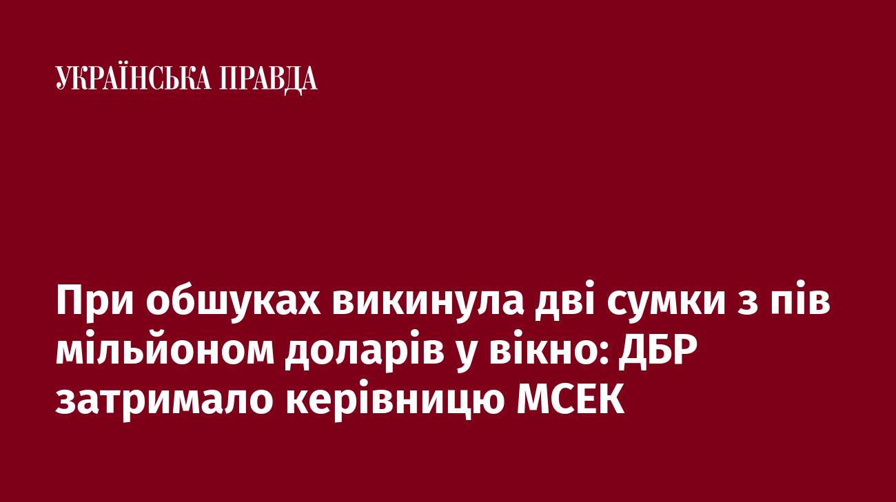 При обшуках викинула дві сумки з пів мільйоном доларів у вікно: ДБР затримало керівницю МСЕК