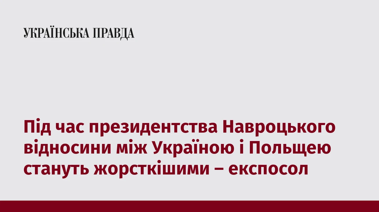 Під час президентства Навроцького відносини між Україною і Польщею стануть жорсткішими – експосол